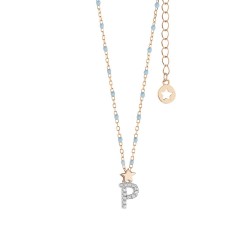 collana girogola donna Comete Stella Lettera P gla188 con zirconi - 8051165075282