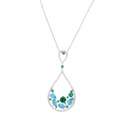 collana con pendente donna Boccadamo majestic gr605 argento con cristalli e zirconi - boccad-gr605