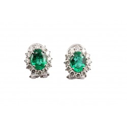 orecchini donna Giorgio Visconti oro bianco 750 smeraldi e diamanti modello bb35542 - 67498843