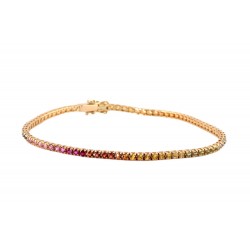 bracciale tennis donna Crieri Icon btecok265sm3180 in oro 750 giallo con zaffiri multicolor - 00015197