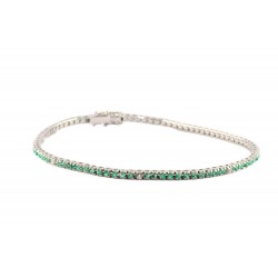 bracciale tennis unisex Crieri icon bteick090de1180 in oro 750 bianco con smeraldi e diamanti  - 00015360