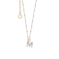 collana girogola donna Comete Stella Lettera M gla 185 argento rosé con zirconi - 8051165075251