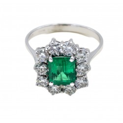 anello margherita donna Gioielli Lavinia lav021043 in oro 750 giallo con Smeraldo e diamanti  - lav021043