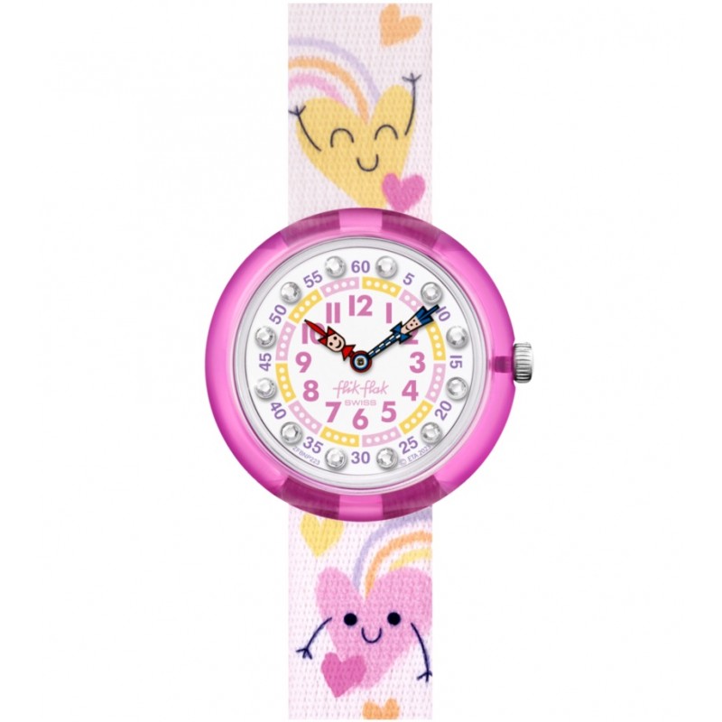 orologio al quarzo bimba Flik Flak fbnp223 BOUNCING HEARTS solo tempo - 7610522879225