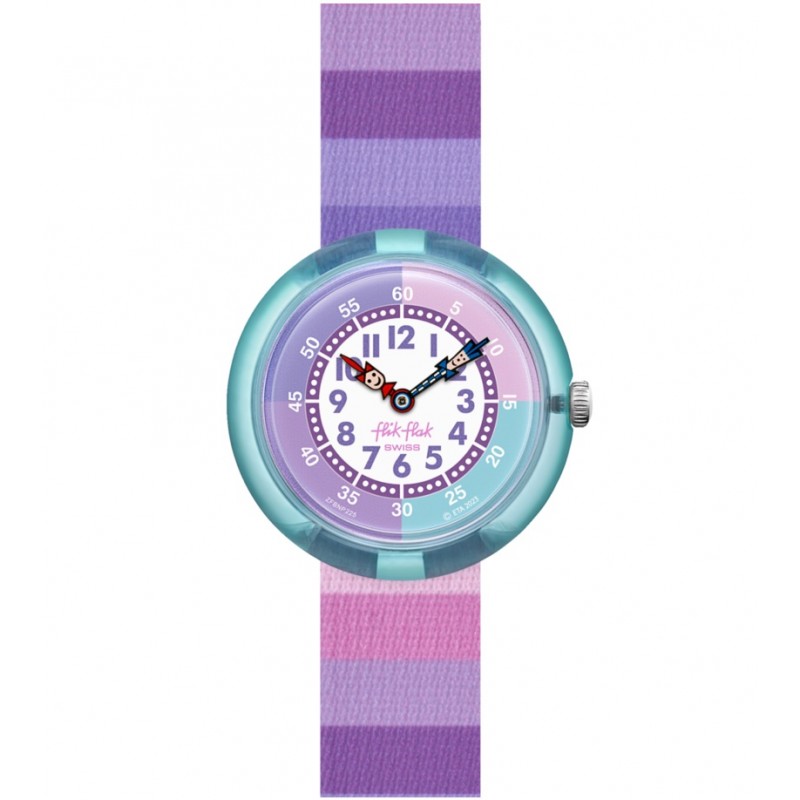 orologio al quarzo bimba Flik Flak fbnp225 STRIPY PURPLE solo tempo - 7610522879249