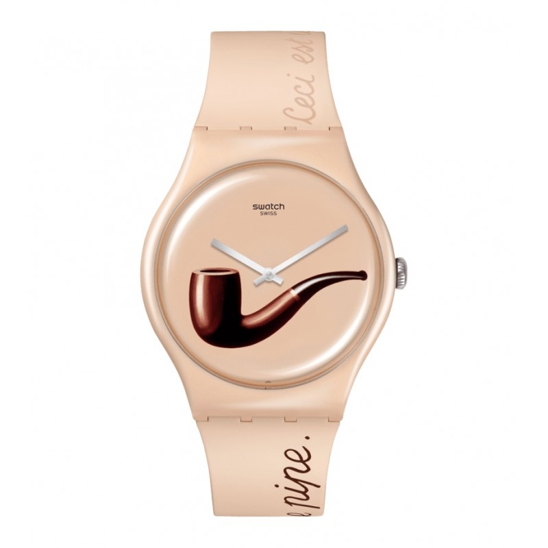 orologio al quarzo unisex Swatch so29z124 LA TRAHISON DES IMAGES BY RENE MAGRITTE solo tempo - 7610522867963