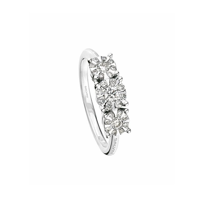 anello trilogy donna Salvini Daphne 20043752 in oro 750 bianco con diamanti  - 73506002