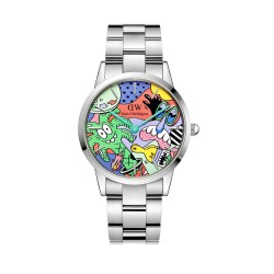 orologio al quarzo unisex Daniel Wellington dw00100734 Steven Harrington x DW - Iconic Link Multicolor solo tempo - 731503005...
