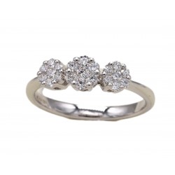 anello trilogy donna Giorgio Visconti pavet abx15505 in oro 750 bianco con diamanti  - 40757706