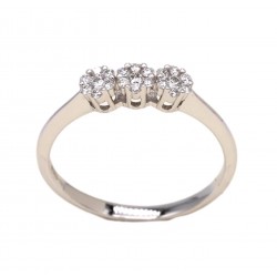 anello trilogy donna Giorgio Visconti pavet abx15574 in oro 750 bianco con diamanti  - 80732152
