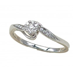 anello a pavè donna Giorgio Visconti abx15832 in oro 750 bianco con diamanti  - 64112562