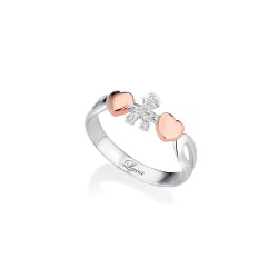 anello a pavè donna Le Bebè girocuore bimbo lbb111-14 in oro 750 giallo con diamanti - 8156734966296