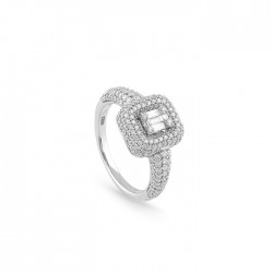 anello a pavè donna Salvini Magie 20105897 in oro 750 bianco con diamanti e diamanti - 73919263